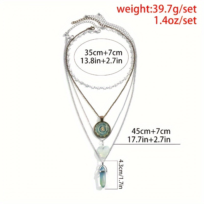 Charming Heart Crystal Layered Necklace