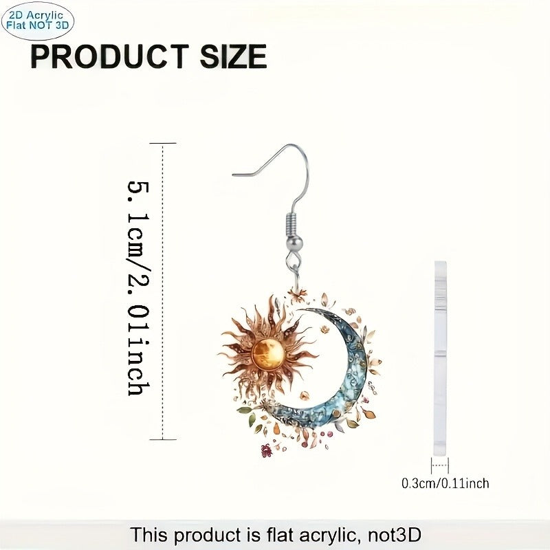 Celestial Dangle Earrings with Golden