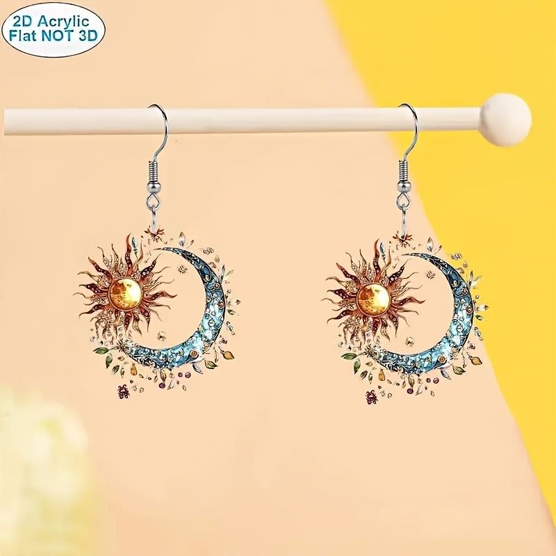 Celestial Dangle Earrings with Golden