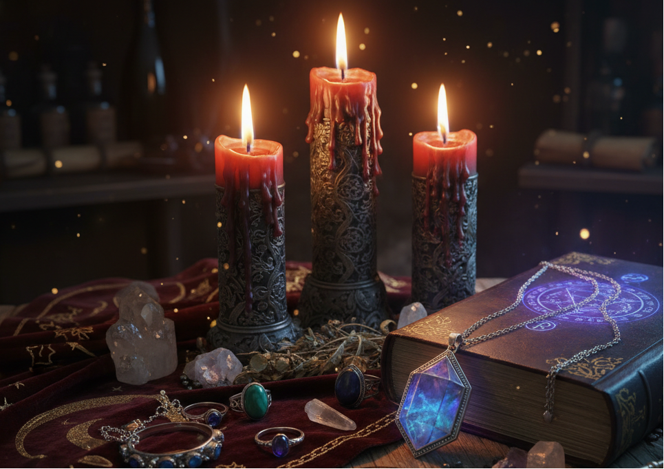 mystic spells candles jewelry